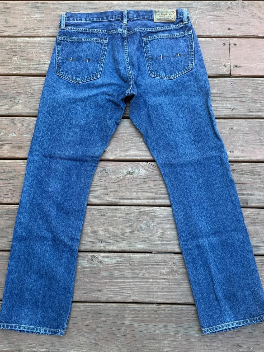 Polo Ralph Lauren Jeans Men’s 34x32 Blue Straight Leg Denim Dungarees Classic